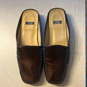 Stuart Weitzman  authentic slip on mules brown metallic. Excellent condition!!